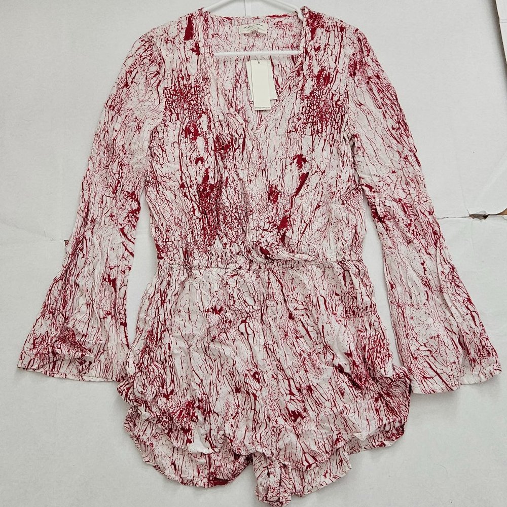 Betro simone Dark Red Graphic kimono romper-Size Medium,  New with Tag $98
